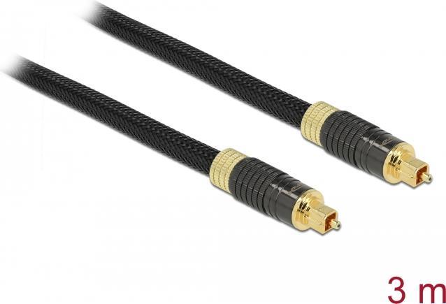 Delock - Digitales Audio-Kabel (optisch) - SPDIF - TOSLINK männlich bis TOSLINK männlich - 3,0m - Glasfaser - Anthrazit (86594)