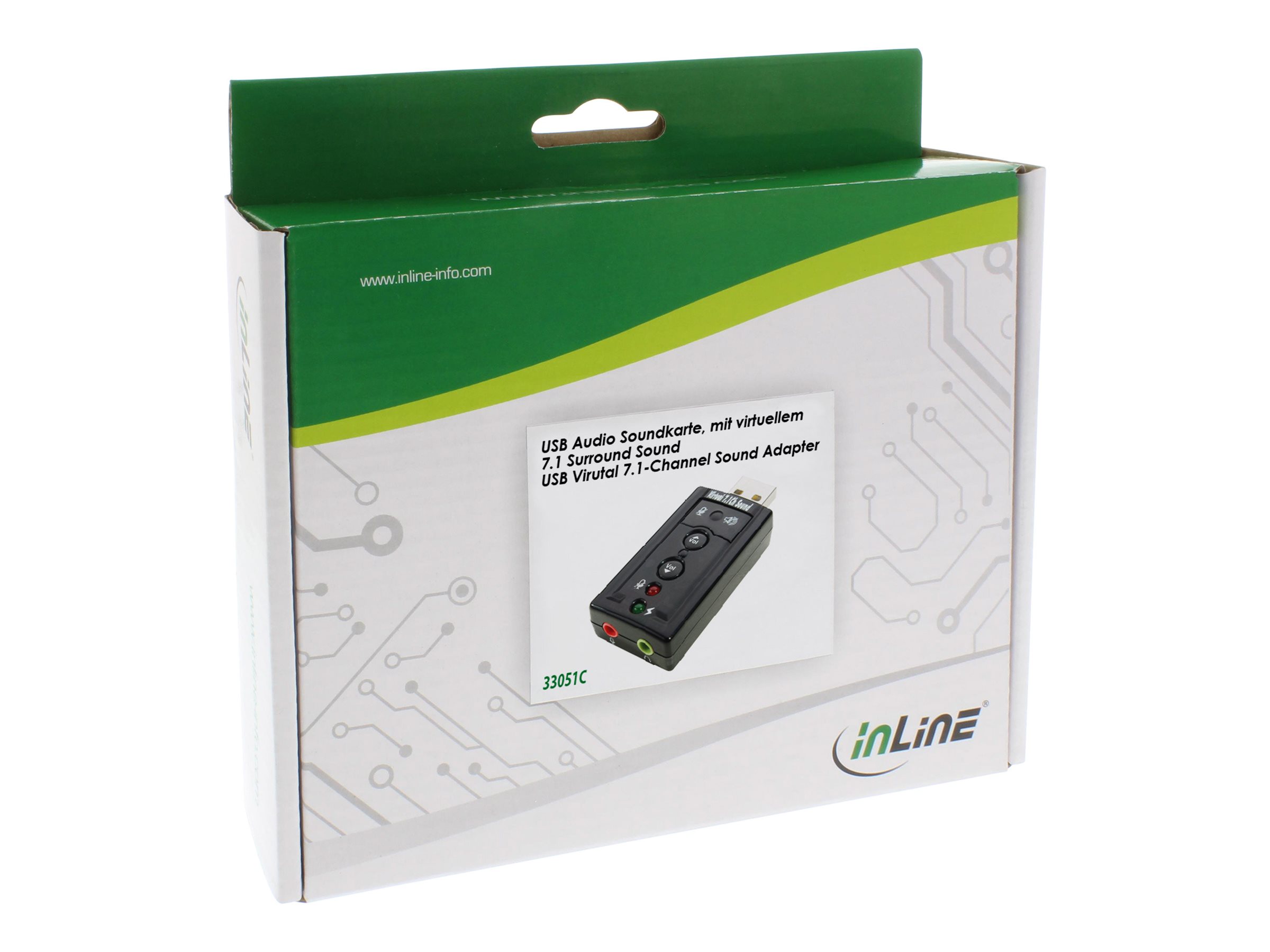 InLine USB Audio Adapter 7.1 Channel Surround USB 2.0 Schwarz