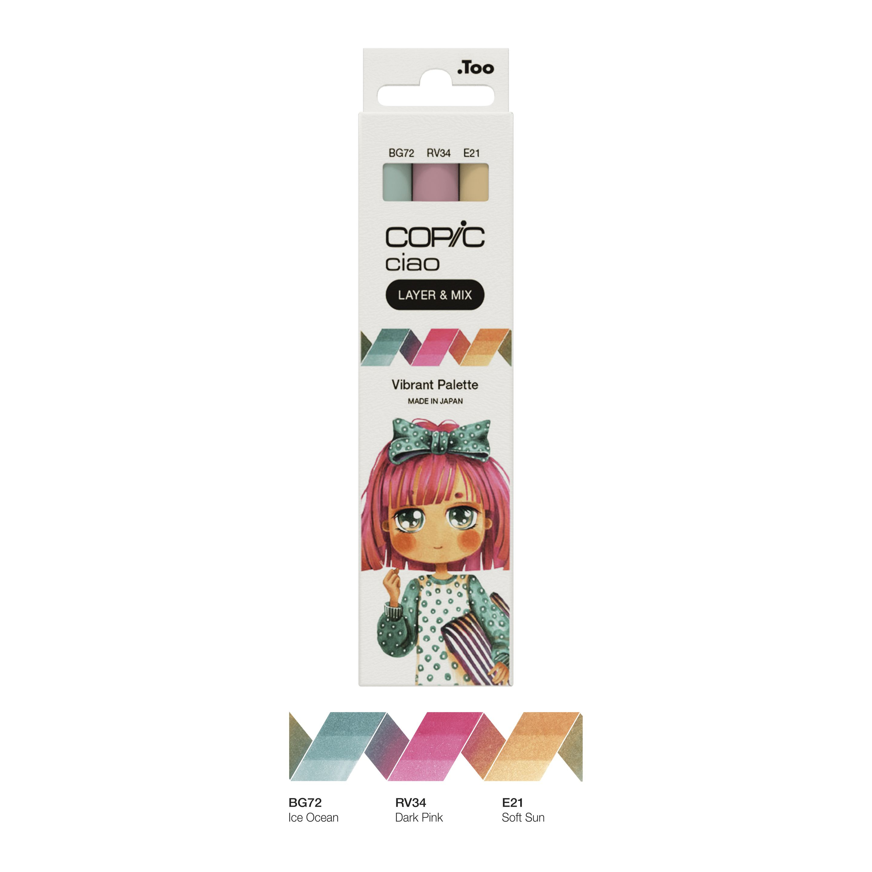 COPIC Ciao Vibrant Palette Layoutmarker-Set 3 Stück 1,0 + 6,0 mm Mehrfarbig
