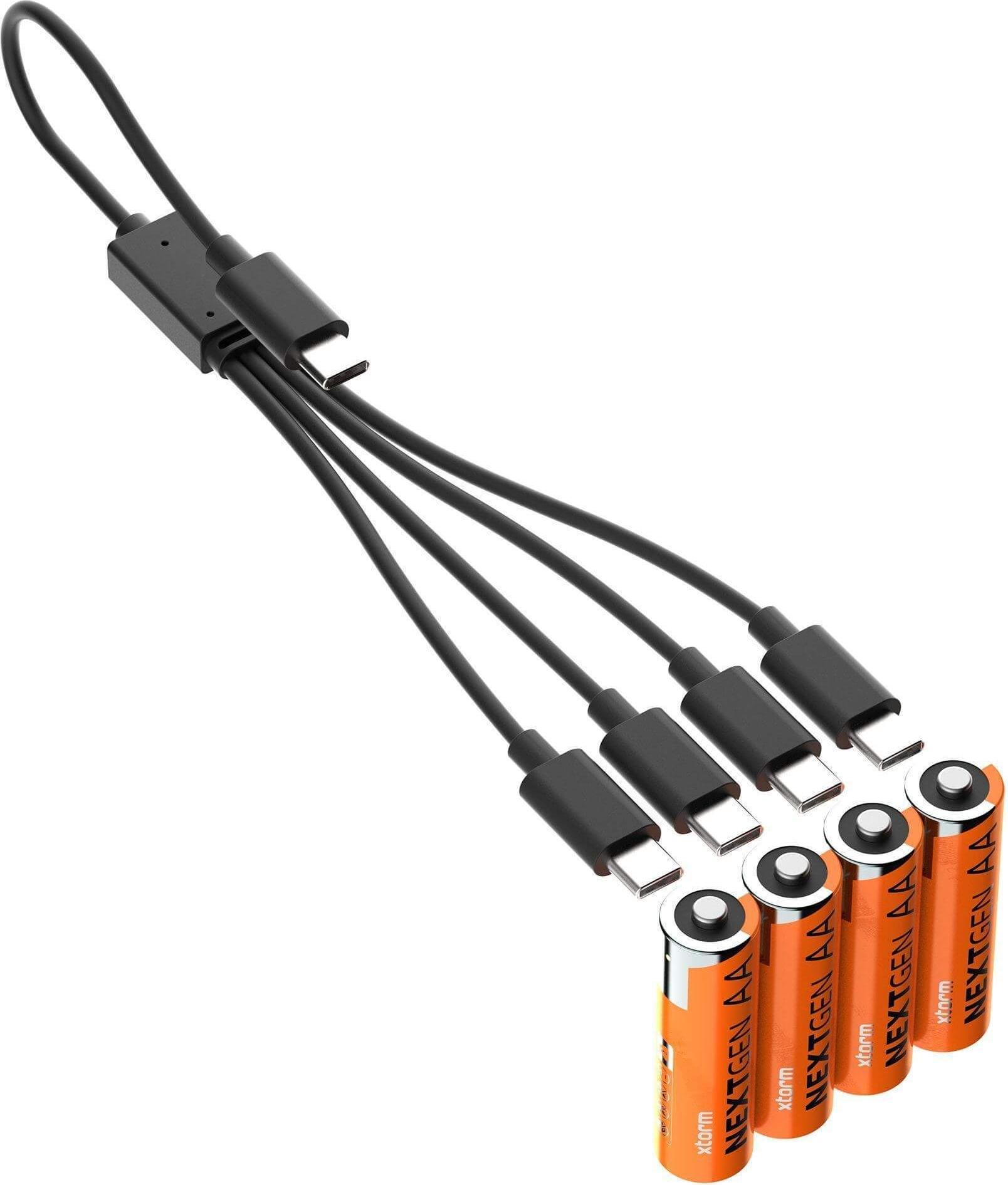 Xtorm NextGen wiederaufladbare AA Akkus | 2.200 mAh | USB-C | 4er Pack | orange | XNG2AB4 (XNG2AB4)