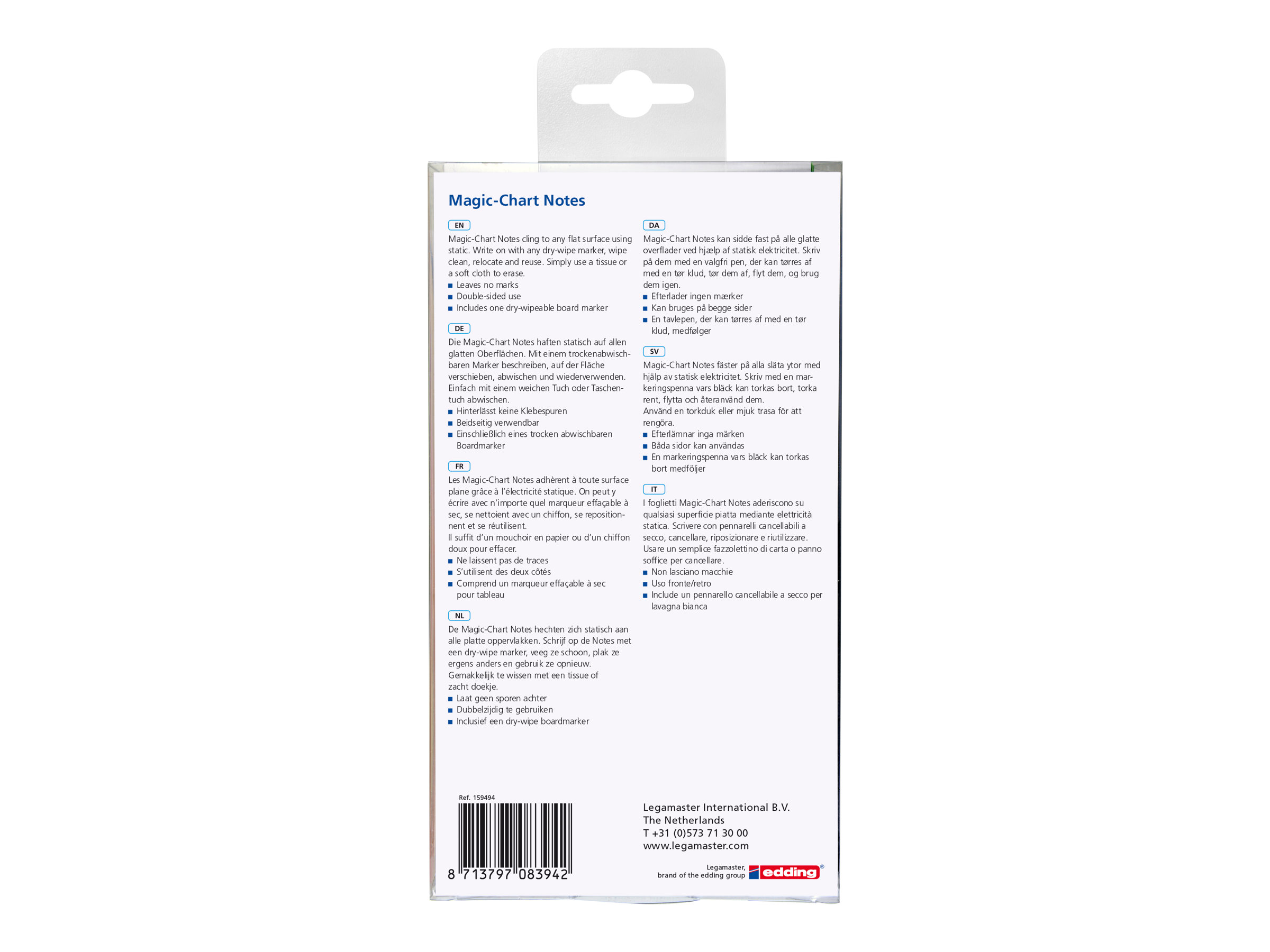 Legamaster Magic-Chart Notes 100 x 200 mm 250 Blatt Gemischte Farben