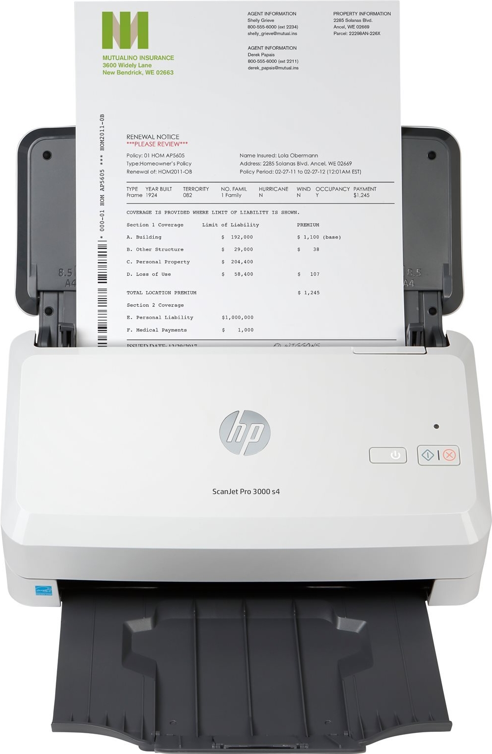 HP ScanJet Pro 3000 s4 Dokumentenscanner 600 dpi Duplex USB 3.0 Schwarz, Weiß