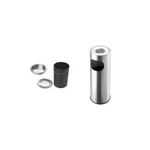 helit Standascher, rund, silber, Durchmesser: 340 mm Höhe: 490 mm, aus Edelstahl, mit Abfallbehälter, Einwurf- (H2516000)