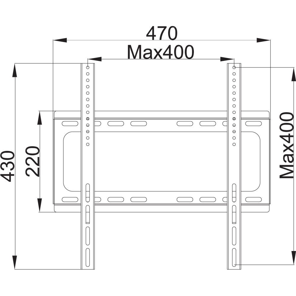 Techly LED 200 Wandhalterung 25"-56" Schwarz