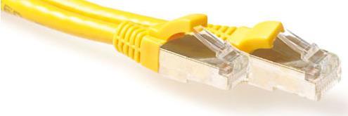 ACT Yellow 3 meter SFTP CAT6A patch cable snagless with RJ45 connectors. Cat6a s/ftp snagless yl 3.00m (FB6803)