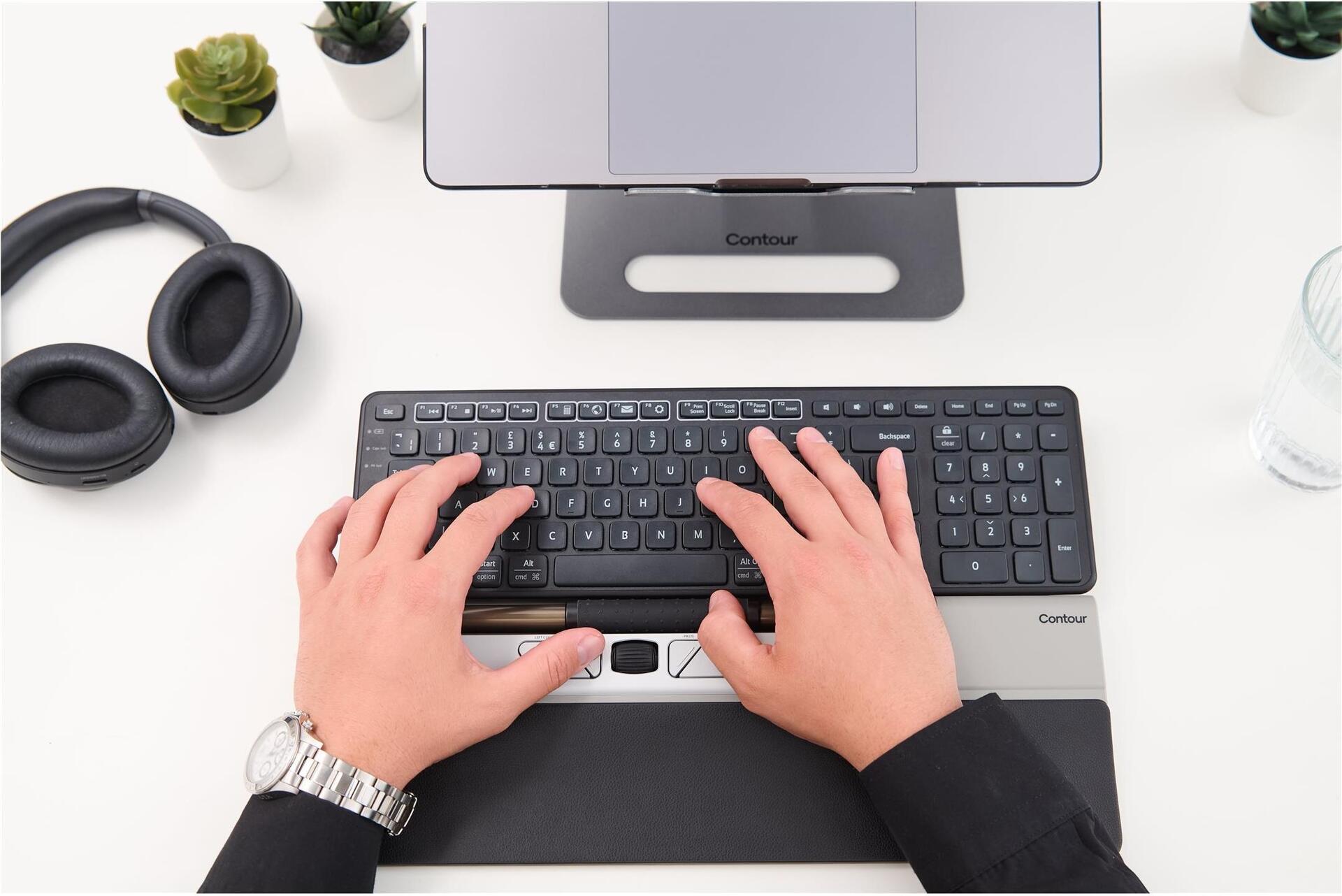 Contour RollerMouse Go + Dock Zentrale Maus Schwarz, Silber