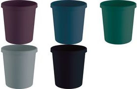 helit Papierkorb "the green german", 18 Liter, rot rund, umlaufender Griffrand, aus recyceltem Kunststoff - 1 Stück (H6405825)