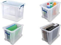 Fellowes Aufbewahrungsbox ProStore, 18,5 Liter, transparent transparent klar, aus stoßfestem, recycelbarem PP, mit - 1 Stück (7730501)