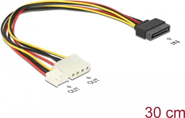 DeLOCK Netzteil 15 PIN SATA Power interne Stromversorgung, 4-polig  