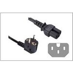 Netzkabel Schuko-Stecker gewinkelt an Warmgerätebuchse, Typ F an C15, 1,8m, schwarz, Good Connections® (1501-18)