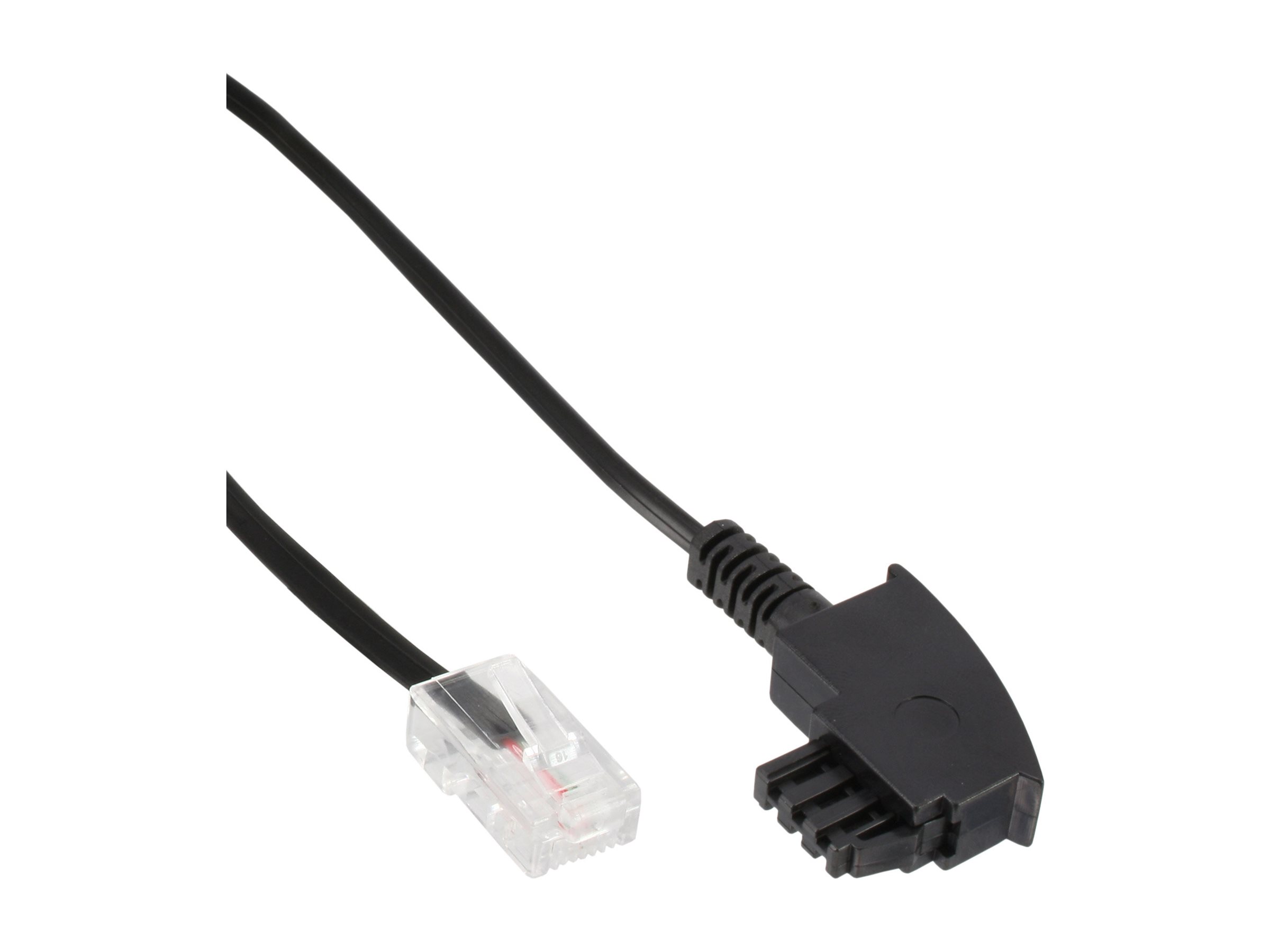 InLine TAE-F Kabel für DSL-Router, TAE-F auf RJ45 8P2C, 0,5 m, Schwarz