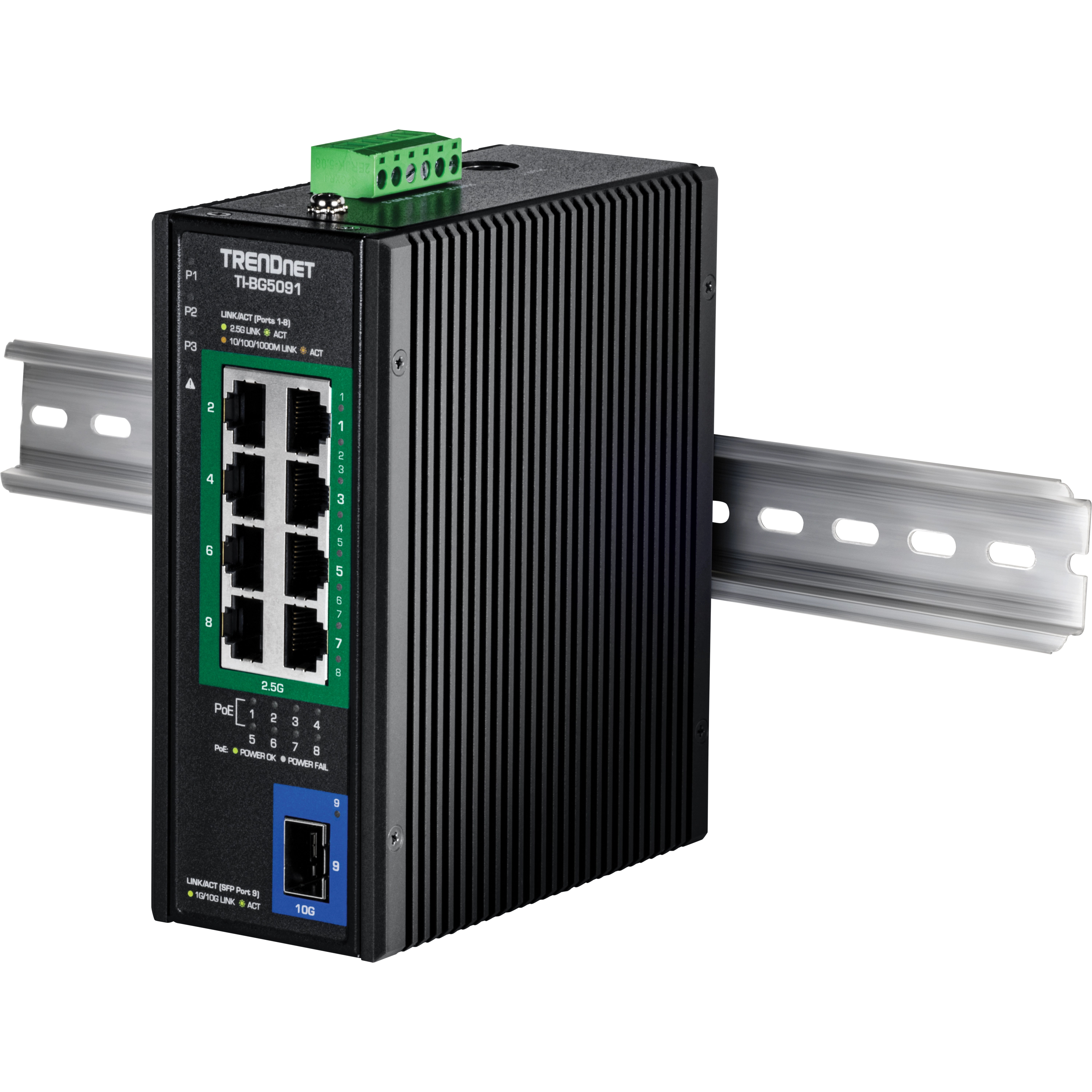 TRENDnet TI-BG5091 8 x 2.5G PoE++ Switch Schwarz