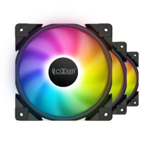 PCCOOLER Halo 3in1 FRGB Gehäuselüfter 120mm 1000–2000 RPM Schwarz, Mehrfarbig