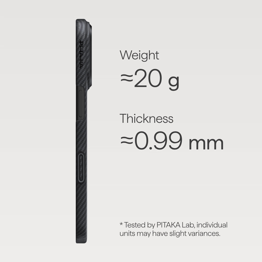 Pitaka Ultra-Slim Case KI1701BP für iPhone 17 Pro Schwarz/Grau