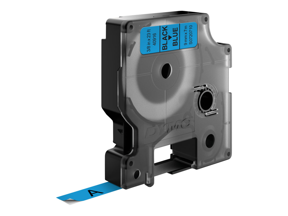 DYMO D1 Etikettenband 0,9 cm x 7 m Schwarz auf Blau