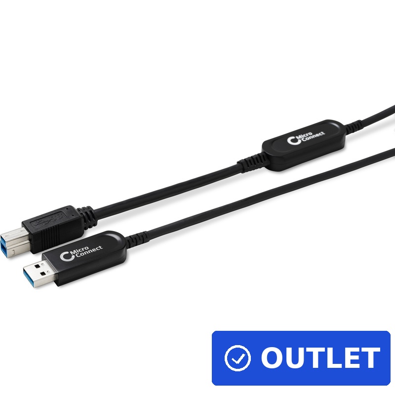 Microconnect USB3.0AB30BOP USB Kabel 30 m 2.0/3.2 Gen 1 (3.1 Gen 1) USB A USB B Schwarz (W125744902) (B-Ware)