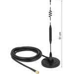 Delock LTE Antenne SMA Stecker 6 dBi starr omnidirektional mit magnetischem Standfuß und Anschlusskabel RG-58 3 m outdoor schwarz (12429)
