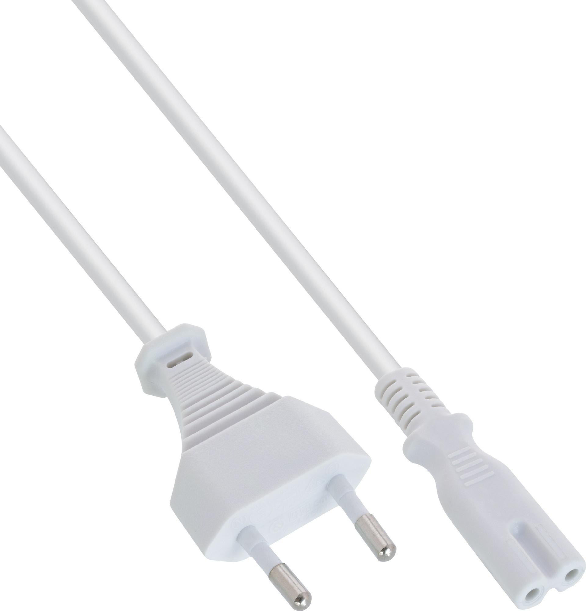 InLine Stromkabel Eurostecker auf IEC 60320 C7 1 m Weiß