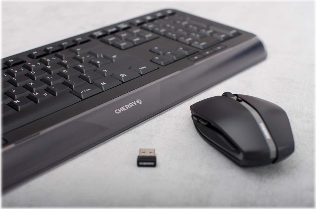 CHERRY GENTIX DESKTOP Kabelloses Tastatur- und Maus-Set QWERTZ Schwarz