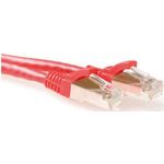 ACT Red 15 meter SFTP CAT6A patch cable snagless with RJ45 connectors. Cat6a s/ftp snagless rd 15.00m (FB6515)
