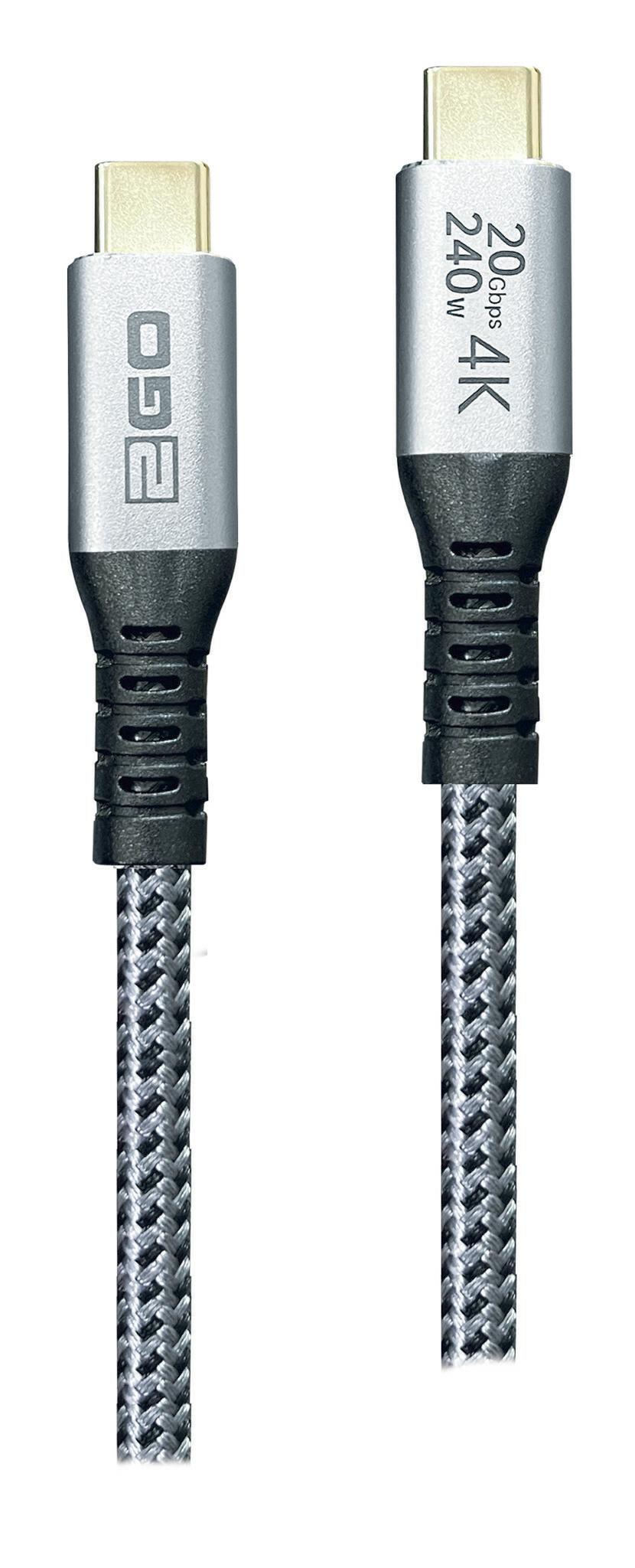 2GO 797514 USB-C Kabel USB 3.2 Gen 2x2 1,2 m 20 Gbit/s 240 W Schwarz, Silber