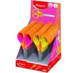 Maped Bastelschere Essentials Soft NEON, 130 mm, Display rund, Klingen aus Edelstahl, für Rechtshänder, - 24 Stück (464401)