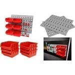 BRÜDER MANNESMANN Werkzeug- & Kleinteile-Aufbewahrung für die Wandmontage, aus Kunststoff, 32-teilig, - 1 Stück (M41560)