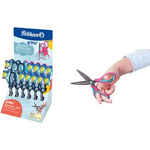 Pelikan griffix Schulschere, rund, Thekendisplay mit Softgriff für komfortables Schneiden, mit Namensschild - 1 Stück (605397)