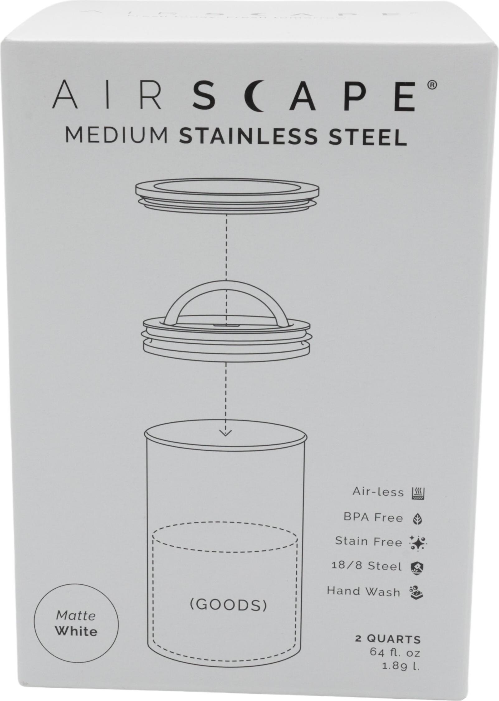 Airscape® Edelstahl-Aromabehälter mittel, weiß matt (AS2007)