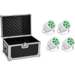 EUROLITE Set 4x LED Silent PAR 6 QCL Floor ws + Case (20000987)