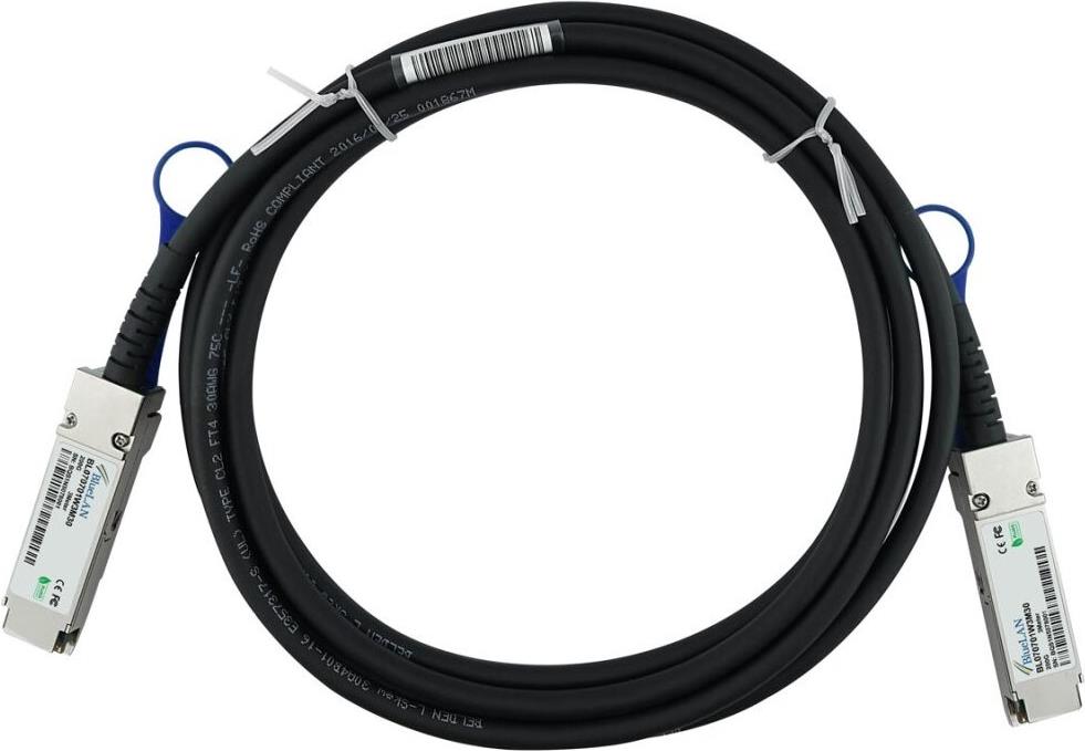 BLUELAN Kompatibles HPE P06149-B24 QSFP56 Direct Attach Kabel, 200GBASE-CR4, Infiniband, 30AWG, 2 Me