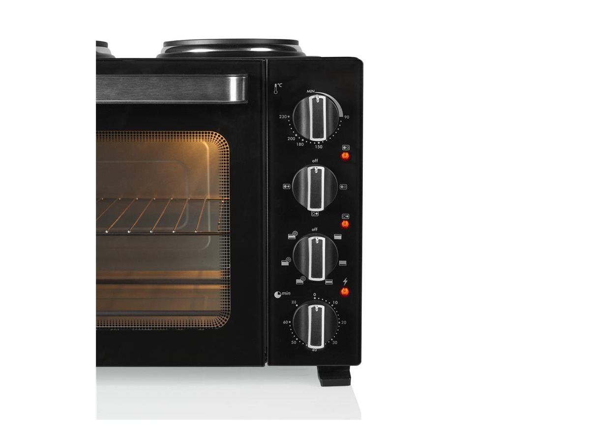 Tristar OV-3670 Minibackofen mit Kochplatten 35 L 3200 W Schwarz