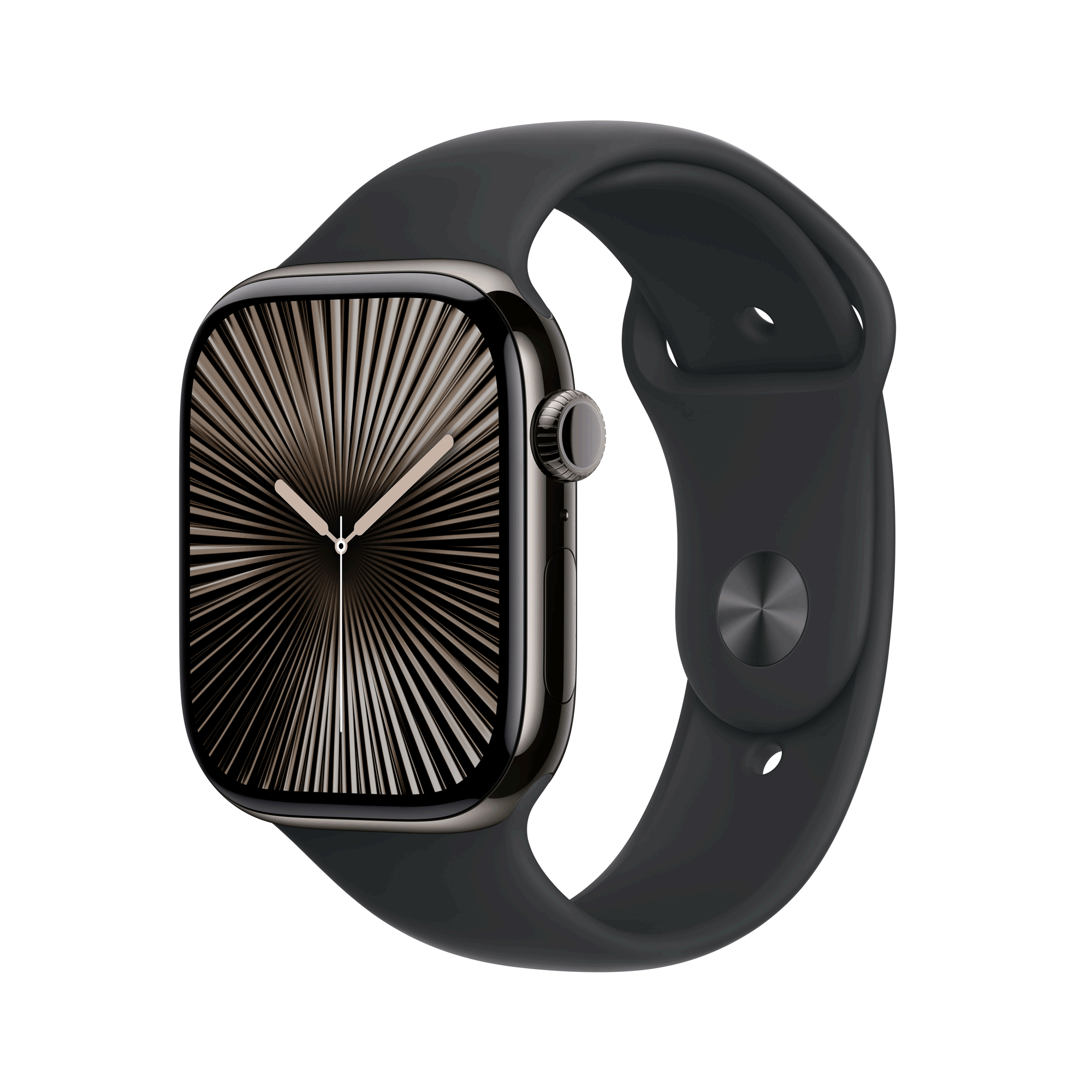 Apple Watch Series 10 GPS Cellular 46mm Slate Titanium Case mit Black Sport Band MWYD3QF A