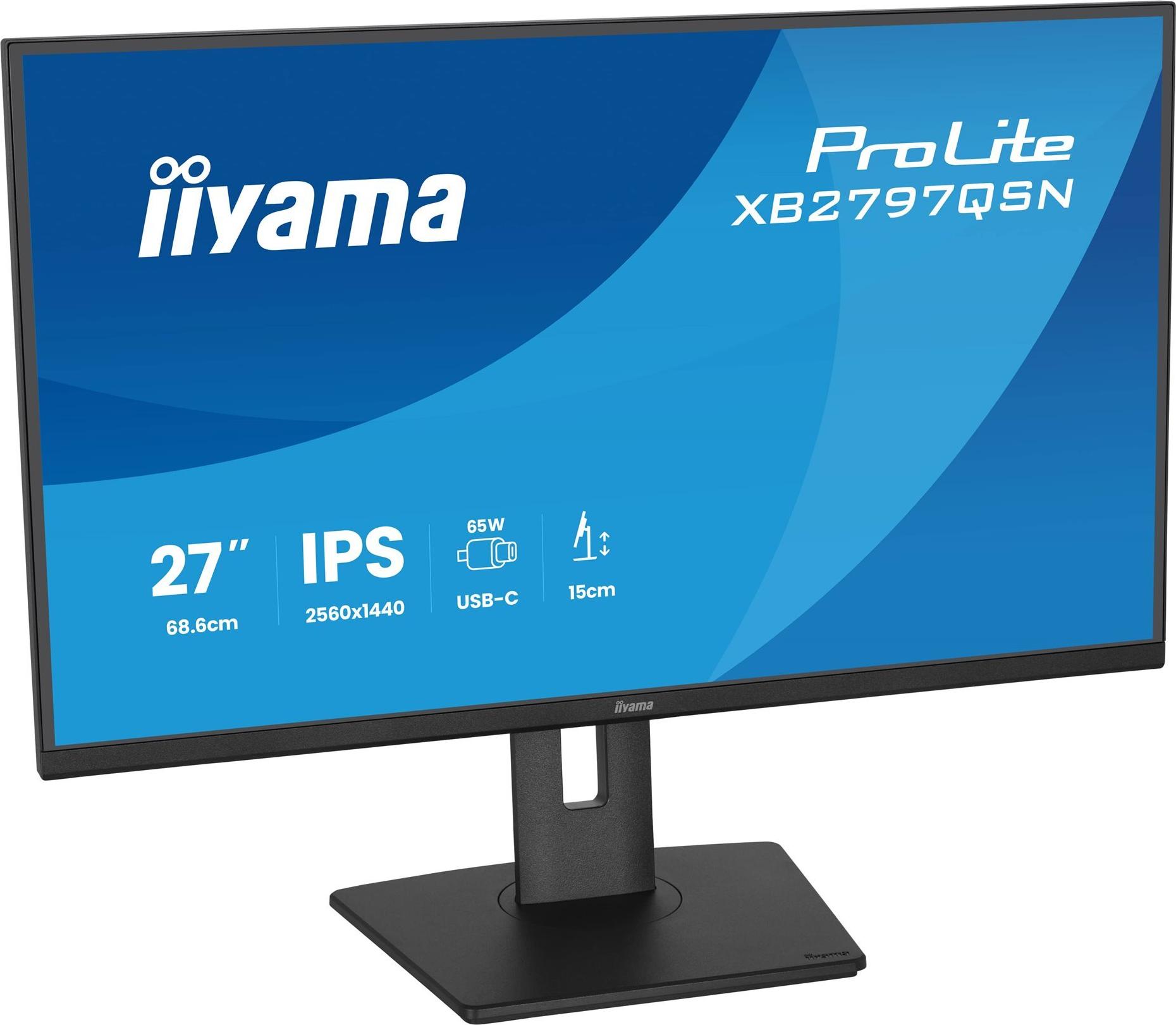 Iiyama ProLite XB2797QSN-B1 27" QHD IPS Monitor 75 Hz Schwarz