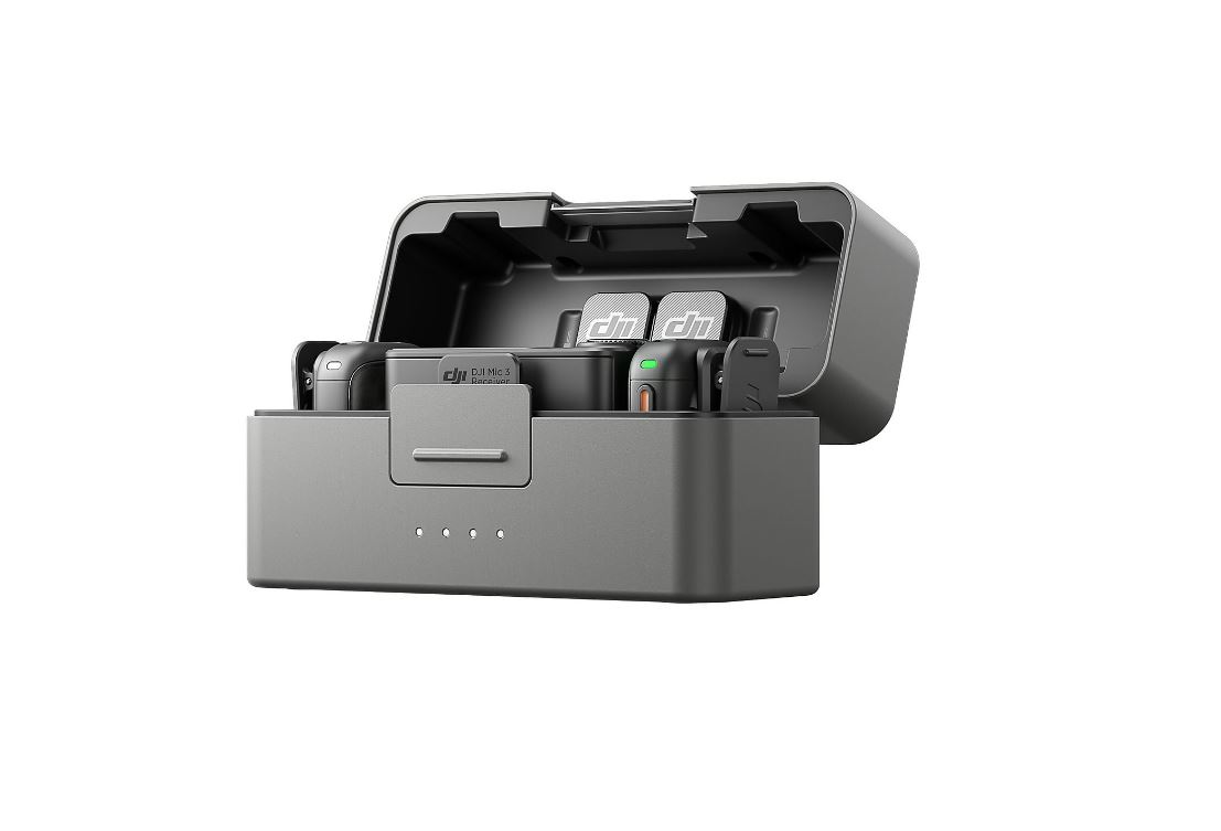 DJI Mic 3 Kabelloses Mikrofonsystem 2 Sender 1 Empfänger Ladeschale Schwarz