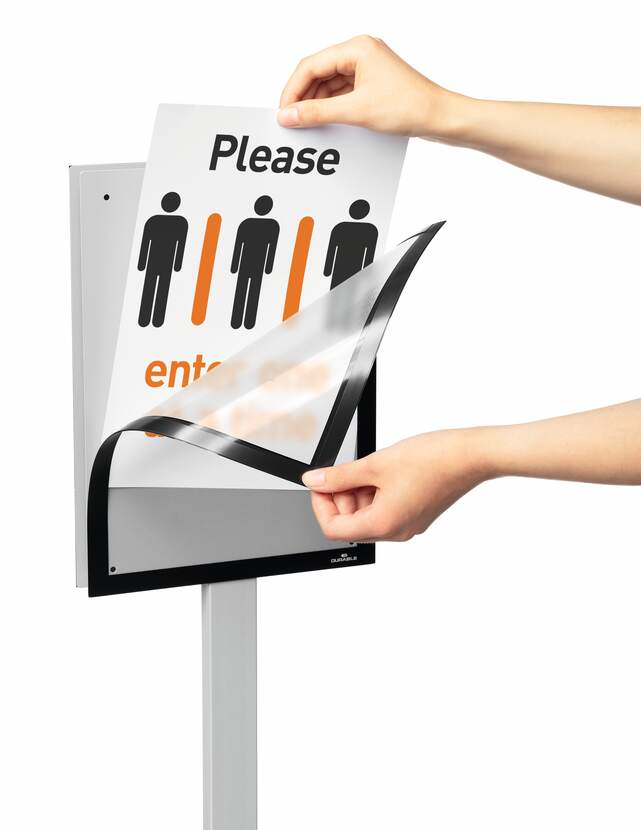 DURABLE INFO STAND BASIC Bodenständer A4 Metall/Kunststoff Grau