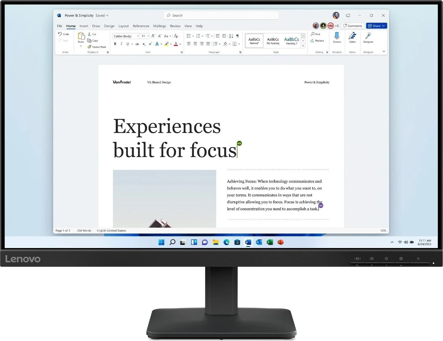 Lenovo L24-41 LED-Monitor 23,8" Full-HD, IPS, 100Hz, HDMI, VGA (67DAKAC1EU)