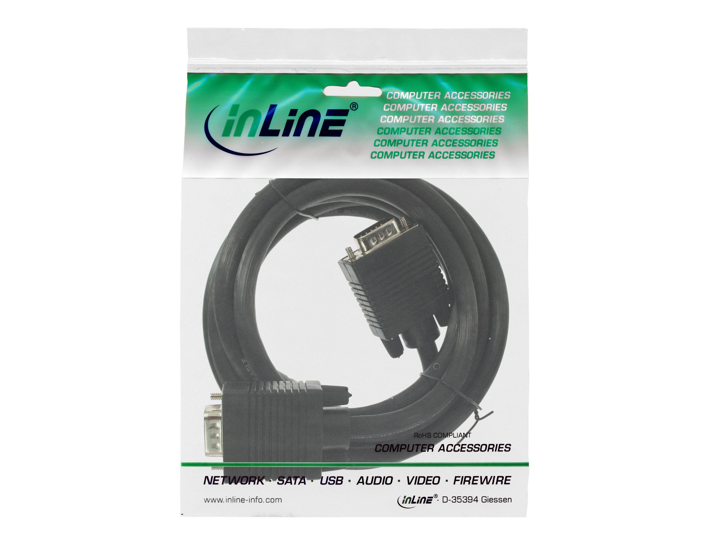 InLine VGA-Kabel, HD-15 Stecker/Stecker, 1,5 m, Schwarz