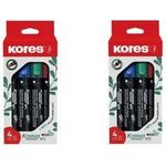 Kores Permanent-Marker "ECO XP1", Rundspitze, 4er Etui Strichstärke: 3 mm, schnell trocknend, lange Cap-off Zeit, - 1 Stück (M20764)