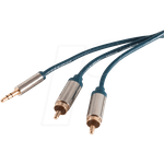 shiverpeaks SP30833-SLIM Audio-Kabel 3 m 3.5mm 2 x RCA Blau - Chrom (SP30833-SLIM)
