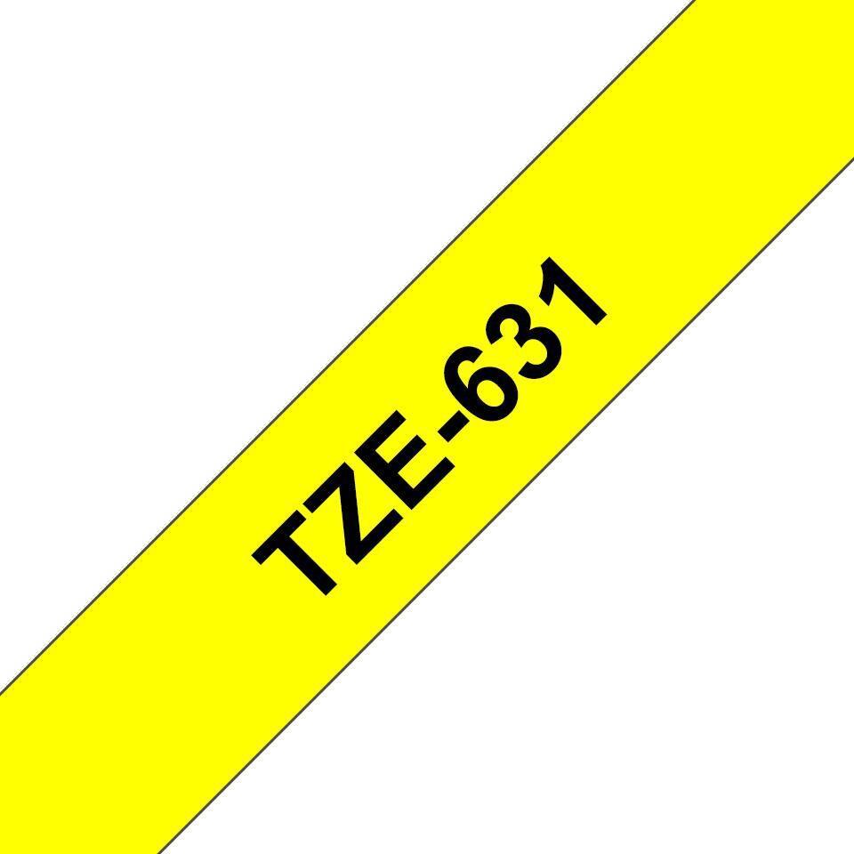Brother TZe TZE631 Farbband 12 mm Schwarz auf Gelb