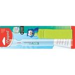 Maped Kantenlupe KIDY LEARN, Länge: 250 mm, auf Blisterkarte Lineal mit 1,5-facher Vergrößerung, mit Fenster für 3-fache - 1 Stück (395111)