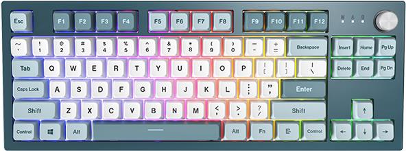 Montech TKL Freedom Tastatur USB US Englisch Schwarz - Weiß (MK87FY)