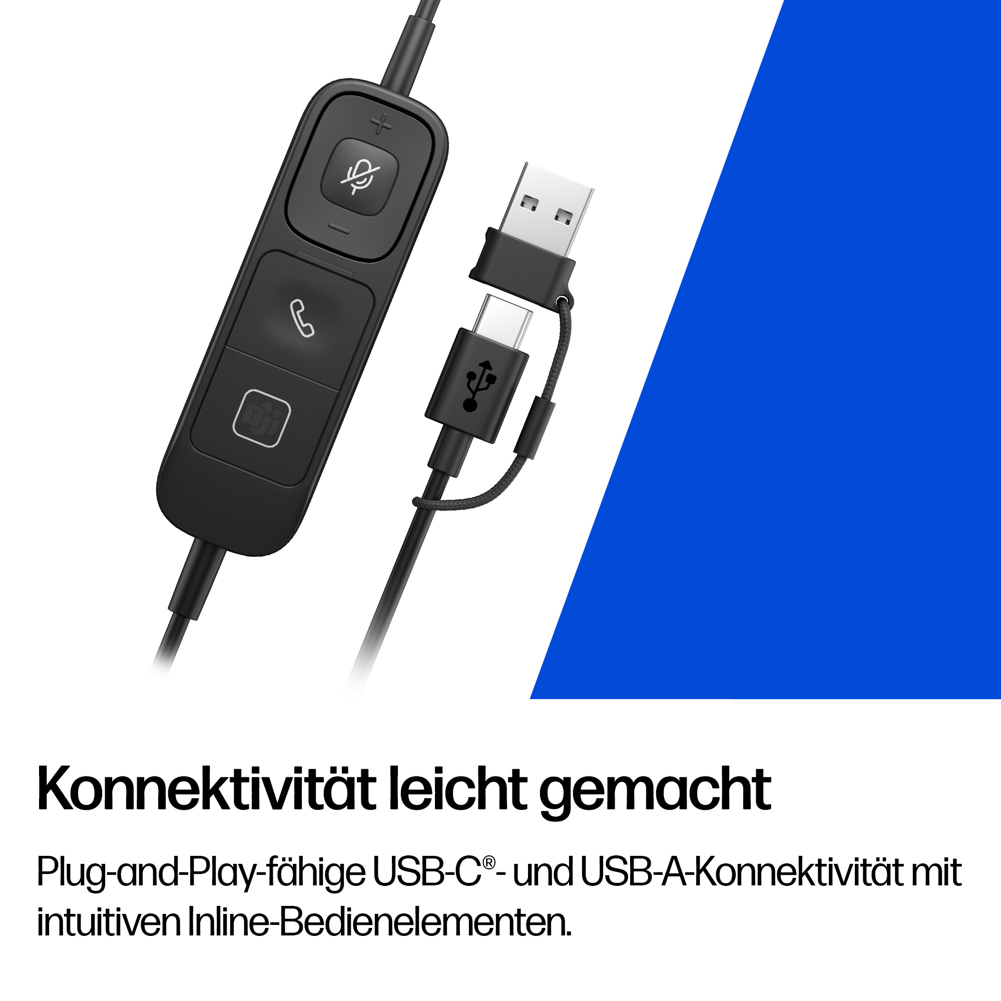 HP Poly Mission 415 On-Ear Headset USB-A USB-C ANC Schwarz