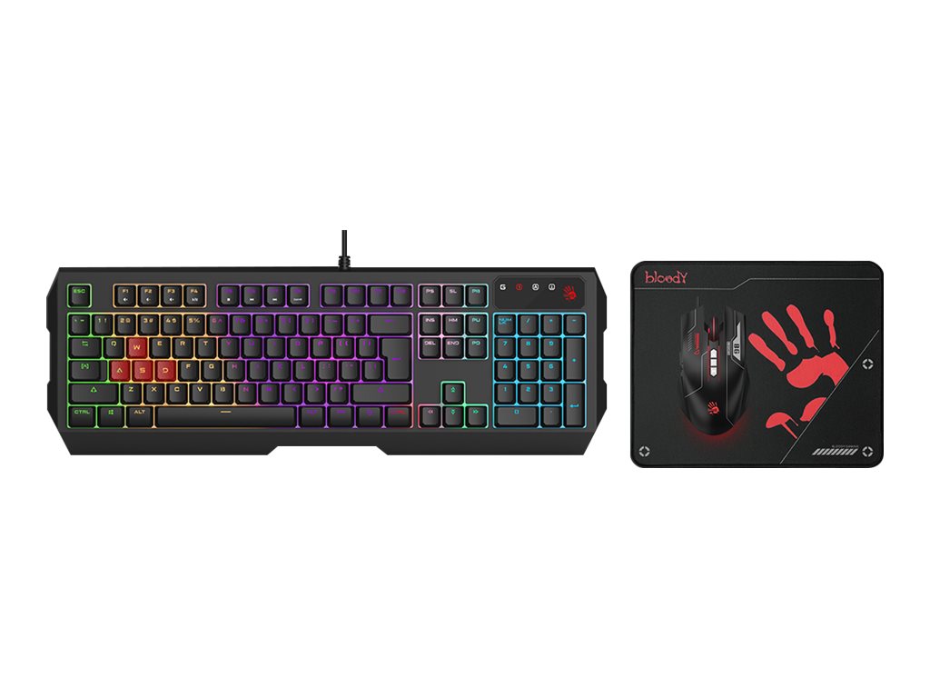 Bloody B1700 Tastatur-und-Maus-Set USB kabelgebunden Schwarz