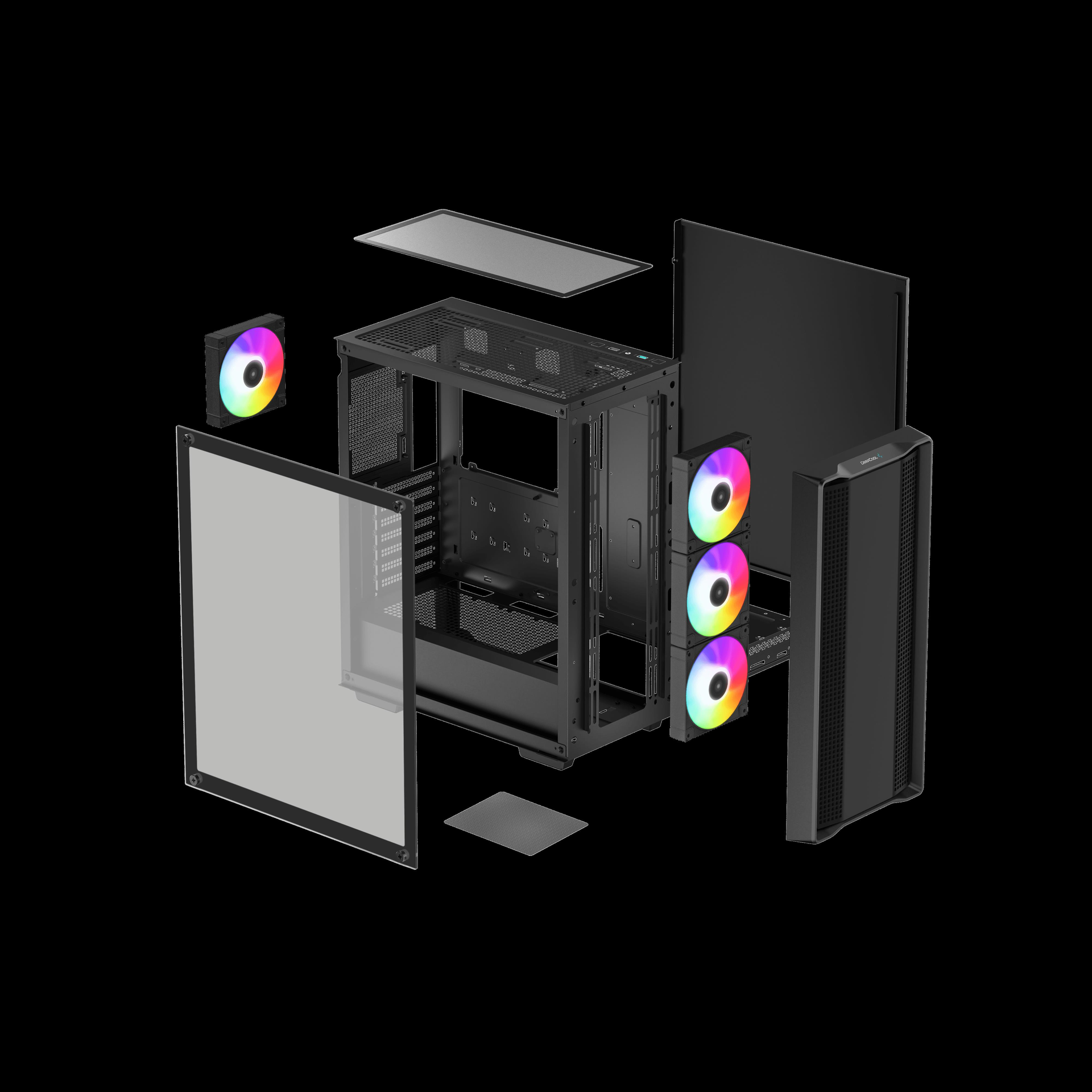 DeepCool CC560 ARGB V2 Midi Tower Gehäuse ATX Gehärtetes Glas Schwarz
