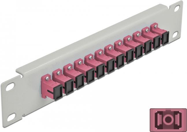 Delock - Patch Panel - Rack montierbar - SC MM X 12 - Grau, violett - 1U - 25,4 cm (10) (66785)