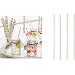 PAPSTAR Papier-Trinkhalm "pure", 200 mm, weiß aus Papier, Länge: 200 mm, Durchmesser: 6 mm, nachhaltig - 1 Stück (87513)