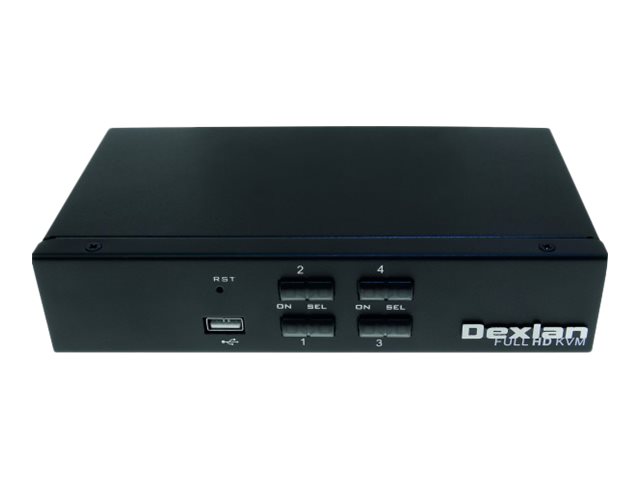 Dexlan KVM-Switch HDMI 1.4 4-fach 4K UHD USB Schwarz