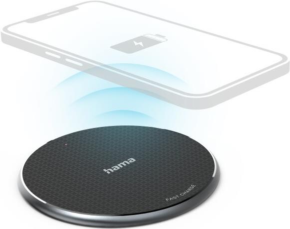 Hama Wireless Charger, 10W, kabelloses Smartphone-Ladepad, Schwarz (00086412)